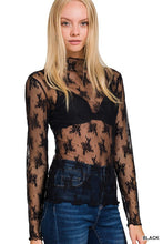 Load image into Gallery viewer, floral mesh top
