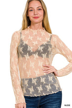 Load image into Gallery viewer, floral mesh top
